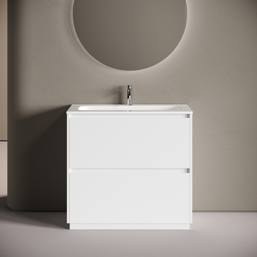 Тумба напольная Sancos Libra Floor с двумя ящиками890х450х840, белый глянец, LB90FW