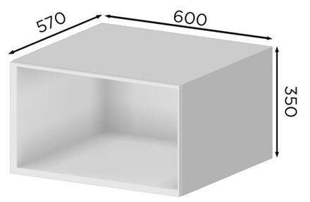 Кухня Модуль ГГ 600/2 горизонтальный глубокий с нависанием Кашемир / Каштан