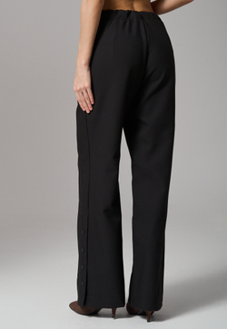 Брюки прямые с кнопками черные