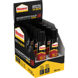 Клей Момент 1139012 Особопрочный водостойкий 88 30 мл. ШБ | Клеи бытовые и универсальные