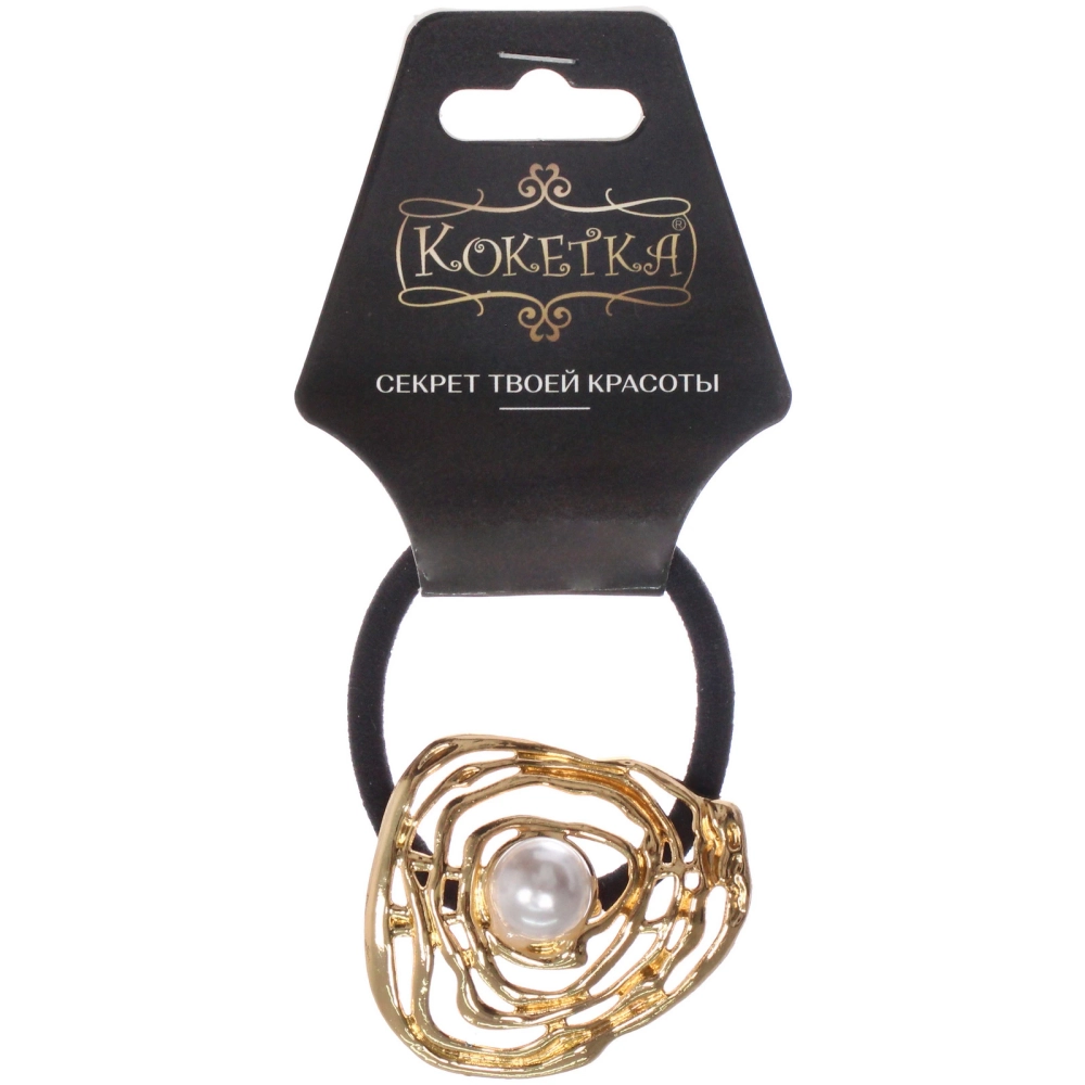 Резинка для волос с декором «AKS - DesignPRO», ракушка, цвет золото, 4,5*4см