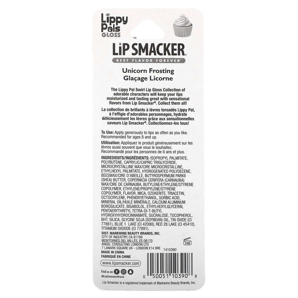 Lip Smacker, Lippy Pals Gloss, Unicorn, глазурь с единорогом, 8,4 мл (0,28 жидк. унц.)