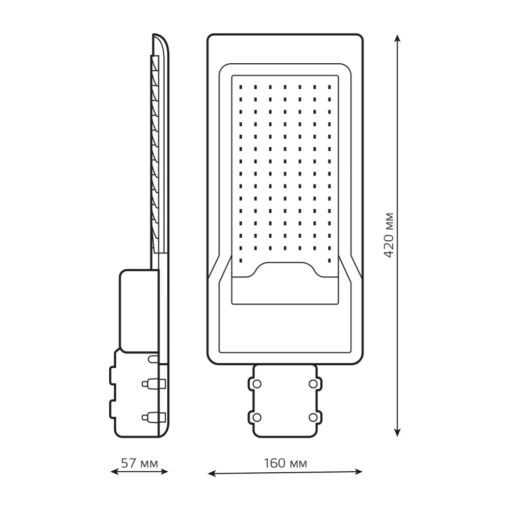 Св-к Gauss LED уличный  Avenue 100W 10000lm 5000K 190-250V IP65 420*160*57мм черн КСС "Ш" 629534300