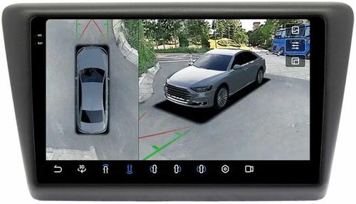 Магнитола для Skoda Rapid 1 2012-2020 (рамка тип 2) - FarCar BX3043M-360 монитор 9.5" 2K QLED на Android 13, Быстрая, CarPlay, 4G SIM-слот, 4 камеры в комплекте