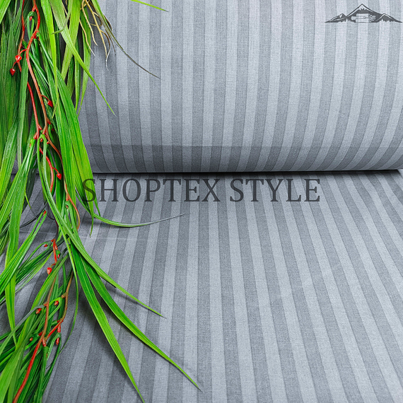 Поплин-страйп, цв.Серый | ш.220 см | 115 г/м² | хлопок-100%