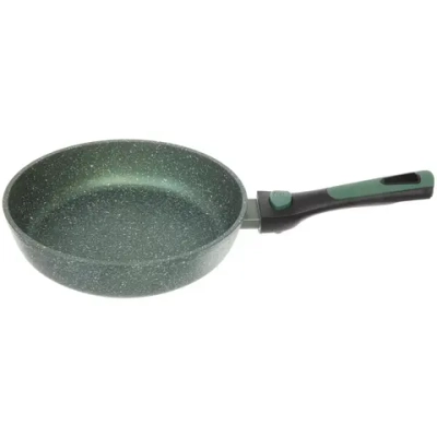 Сковорода «BAROLY» GREEN 24см индукционная с крышкой, съемная бакелитовая ручка