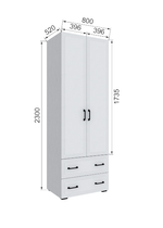 Шкаф с 2 ящиками без зеркала Бруклин 80Ш