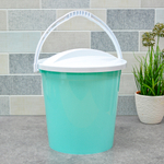 Ведро 8л с крышкой, светло-бирюзовый/белый