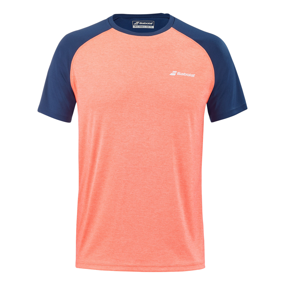 Мужское теннисное поло Babolat Play Crew Neck Men - Coral, Blue