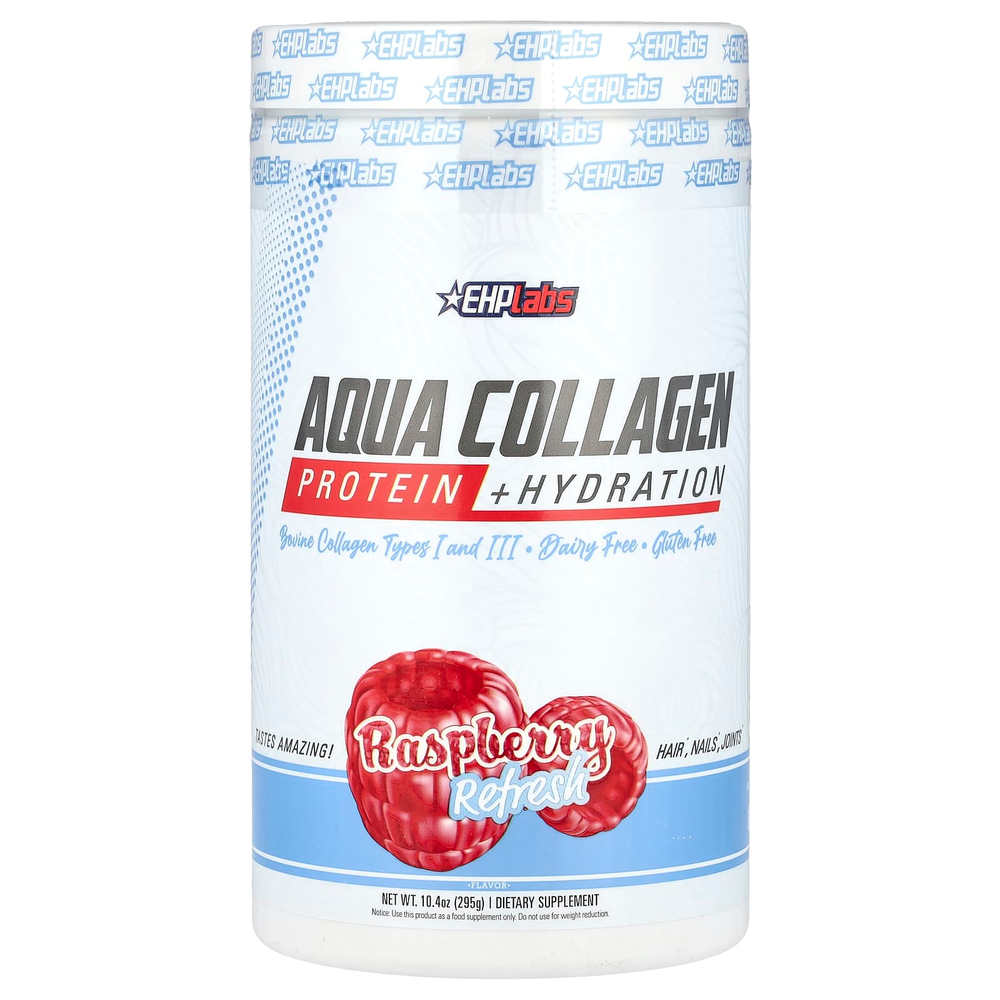 EHPlabs, Aqua Collagen, протеин и увлажнение, малиновое освежение, 295 г (10,4 унции)