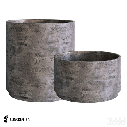 Кашпо CYLINDER XL CONCRETE GREY DARK D70 H75