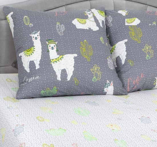 Семейный комплект постельного белья Лама DE LUXE поплин наволочки 70x70 см