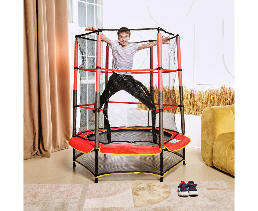 Батут детский DFC TRAMPOLINE-RED 55" с сеткой