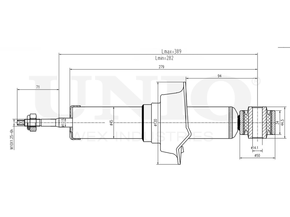 Амортизатор газовый задней подвески UNIO SAB-10458