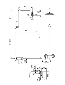 Душевая система VIDIMA BALANCE BA272AA с однорукоятковым смесителем для душа.