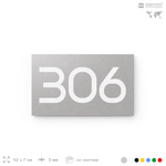 Номер на дверь 306, табличка на дверь для офиса, квартиры, кабинета, аудитории, склада, серая 120х70 мм, Айдентика Технолоджи