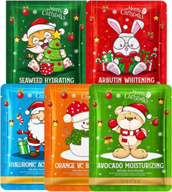 Набор новогодних тканевых масок 5шт