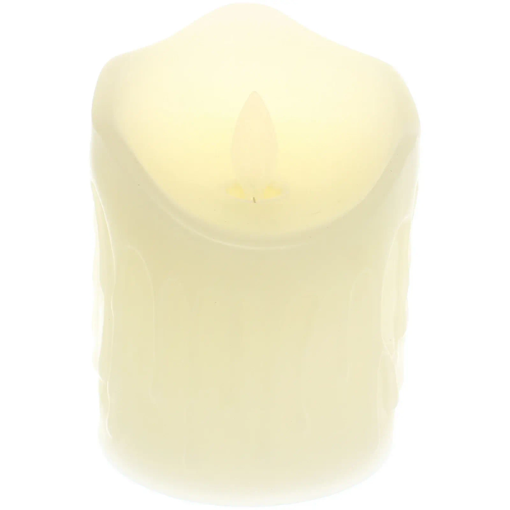 Сувенир с подсветкой «Свеча восковая - Небесная» 7,5*10 см - облита воском (работает от батареек 3 ААА)