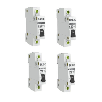 Автоматический выключатель 1P 50А (C) 4,5кА ВА 47-29 Basic 4шт