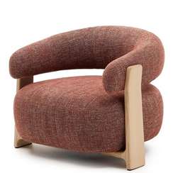 Кресло Granite на 3 ножках, терракотовый шенилл, ножки светлый ясень