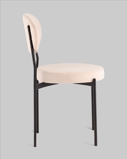 Стул Бриф DD велюр бежевый, черные ножки металл