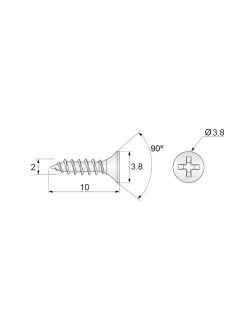 Набор саморезов (шурупов) 2 х 10 мм, черный, 100 шт