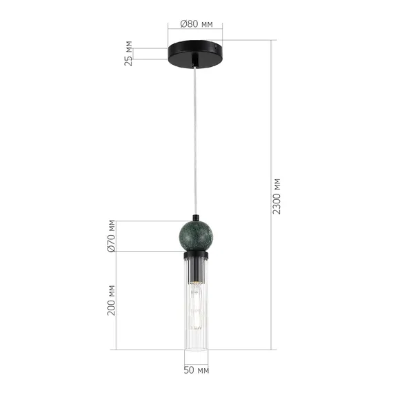 SL1244.403.01 Светильник подвесной ST-Luce черный/прозрачный E14 1*40W MEDEA
