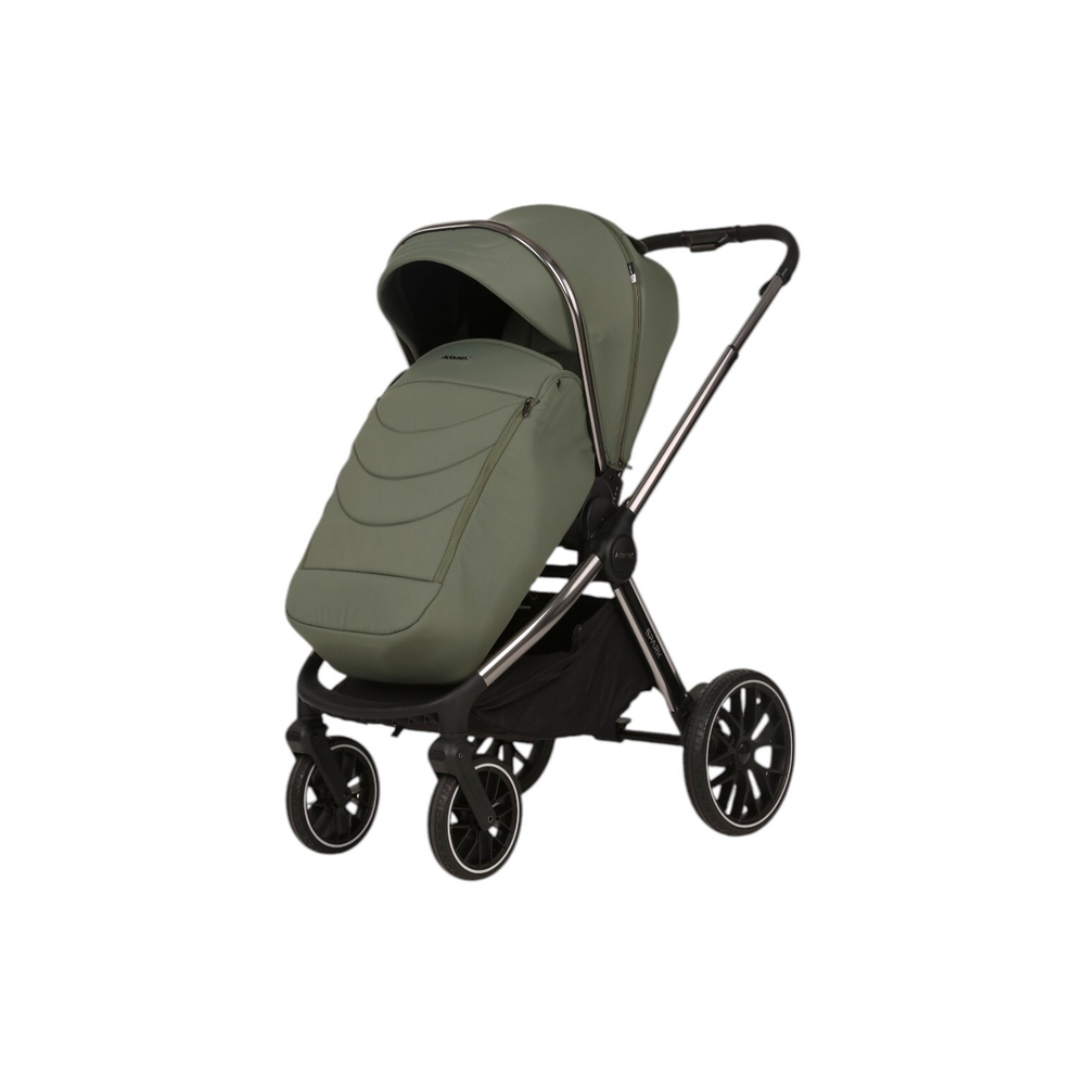 Детская универсальная коляска Adamex Spark SE 2в1 - Salvia Onyx (Зеленая ткань, хром. рама)
