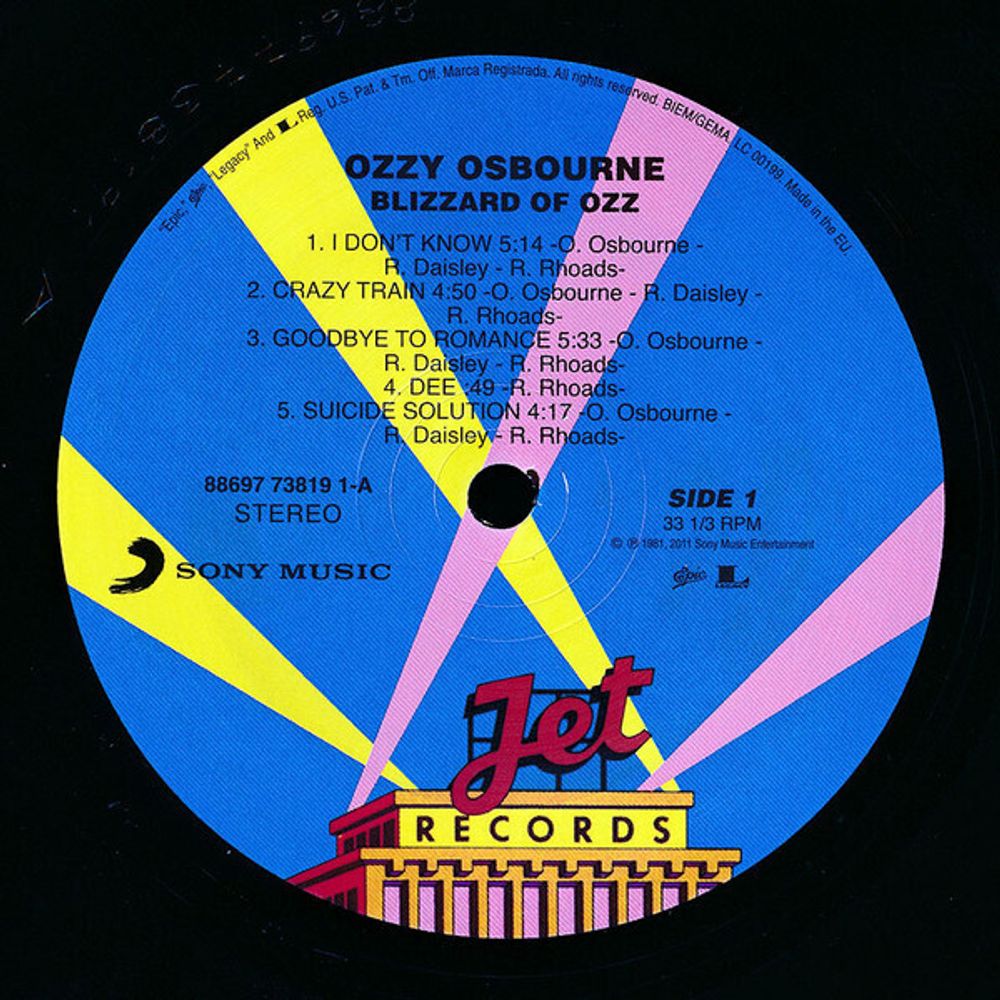 Ozzy Osbourne. Blizzard Of Ozz (LP)