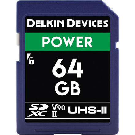 Карта памяти Delkin Devices Power 2000X SDXC 64GB UHS-II U3 V90, R/W 300/250 МБ/с