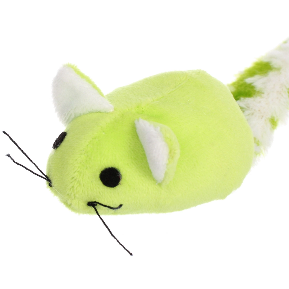 Игрушка - мышка для кошек «ЦЕПКИЕ ЛАПКИ», цвет зеленый, шуршащий хвостик 7см