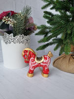 Конь-Огонь ёлочная игрушка из фарфора