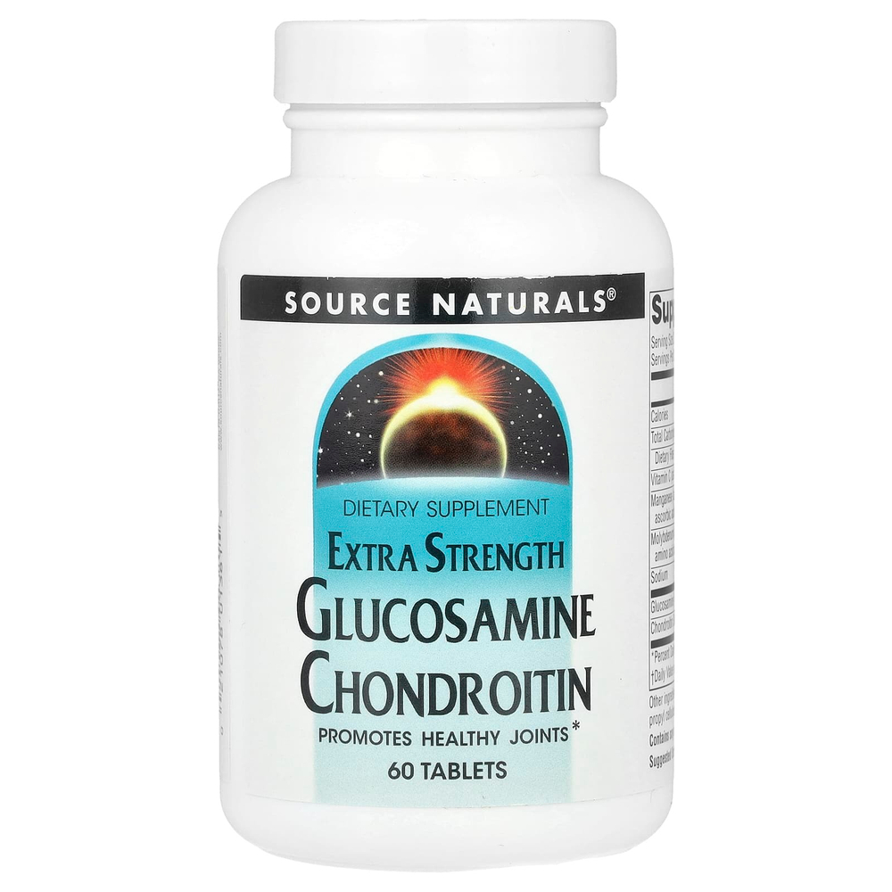 Source Naturals, глюкозамин и хондроитин, 60 таблеток