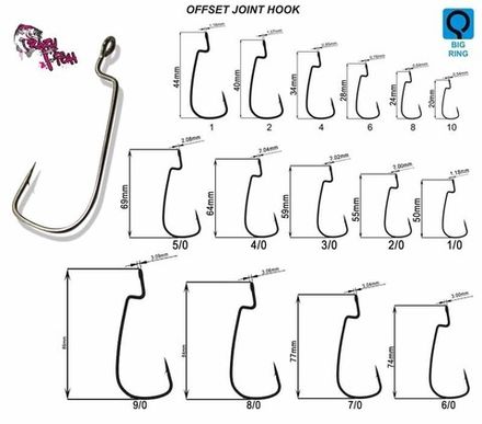 Офсетный крючок Crazy Fish Offset Joint Hook №6 15 шт
