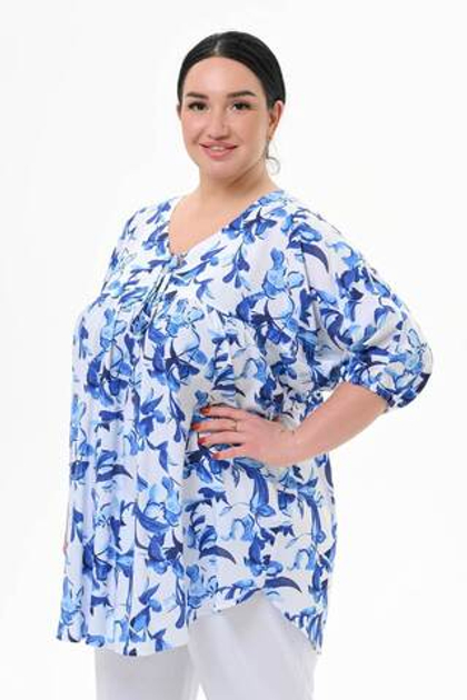 Туника свободная из вискозы Синяя роспись