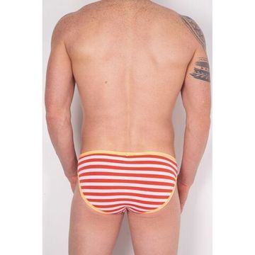 Мужские трусы брифы белые в оранжевую полоску Cosmos Colors FC40_OW