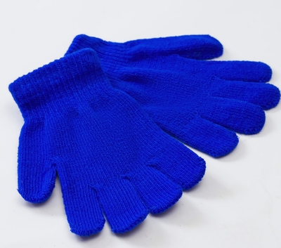 Перчатки "Однотонные", синий, р-р 15 (6-8 лет) 5133466 (MINAKU), 1 шт.