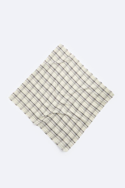 ZARA БАНДАНА В КЛЕТКУ, БЕЖЕВЫЙ