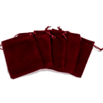 Подарочный мешочек из бархата для упаковки бордового цвета