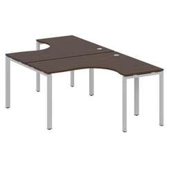 Metal System Рабочая станция криволинейная на П-образном м/к БП.РАС-СА-2.3 Венге Цаво/Металл Серый 1