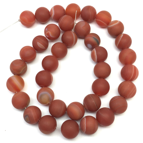 Агат рыжий матовый 10 мм, бусины