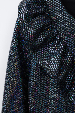 ZARA ПЛАТЬЕ С ВОЛАНАМИ И БЛЕСКОМ, РАЗНОЦВЕТНЫЙ