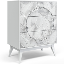 Комод Арт Сканди с 3 ящиками Айс Античное серебро