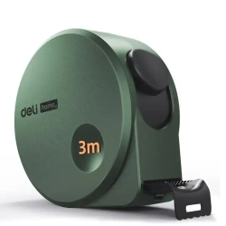 Рулетка "Home Series Green" Deli HT8316L 3мх16мм (Эксклюзивный дизайн, корпус из софттач пластика, противоскользящая резиновая вставка, подарочная упаковка)