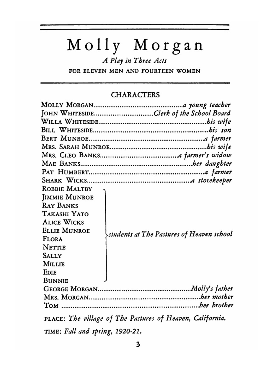 John Steinbeck's Molly Morgan | Reginald Lawrence