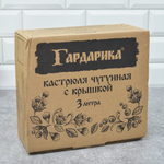 Кастрюля 3л чугунная с крышкой тм Гардарика