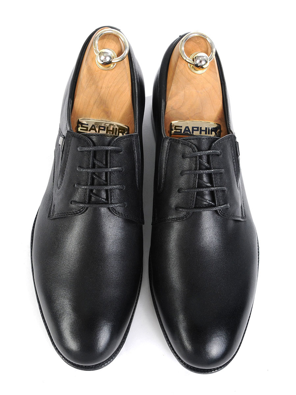 Черные мужские туфли с декоративной металлической вставкой V521чер