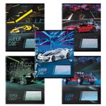 Тетрадь 12 л. BRAUBERG, клетка, обложка картон, "SUPER CAR", 106465, 5шт