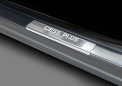 Накладки на пороги AutoMax для Changan CS55 Plus 2021-н.в. , нерж. сталь, с надписью, 4 шт., AMCHCS5501.1