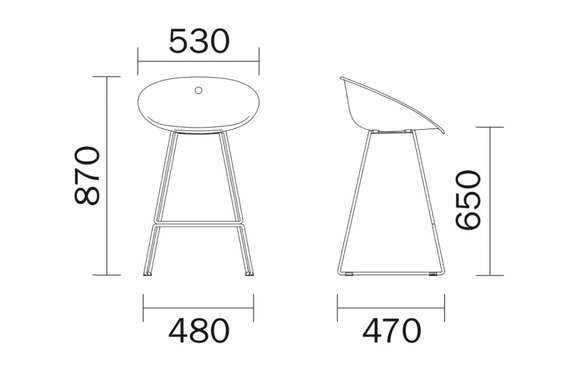 Полубарный стул Gliss 902, прозрачный